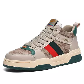 Кроссовки для скейтборда унисекс средней высоты цвета хаки зеленый Cartelo