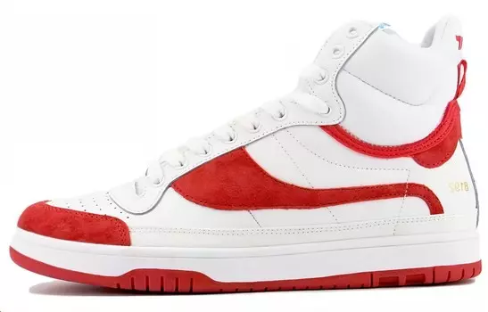 Кроссовки для скейтборда унисекс высокие красный белый Jaclar