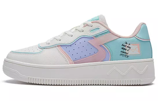 Кроссовки для скейтборда женские низкие белый/голубой 361°