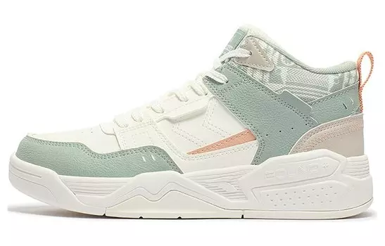 Кроссовки для скейтборда женские, средней высоты, светло-дымчато-зеленый/бело-перьевые 361°