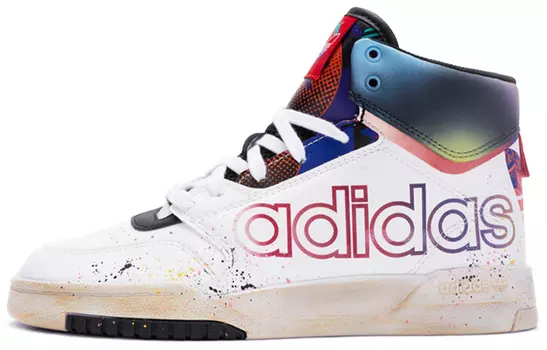 Кроссовки Adidas Originals Drop Step Series Skateboard Shoes Unisex High-Top White Purple/Black
