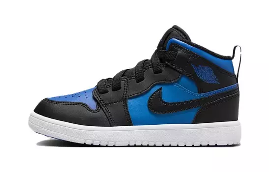 Кроссовки для скейтбординга Air 1 Kids PS Mid-top синего цвета с черной надписью Jordan, синий