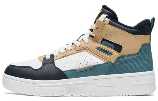 Кроссовки для скейтбординга Alfalfa White Men High-top Deep Marl/black/sail White/green Xtep