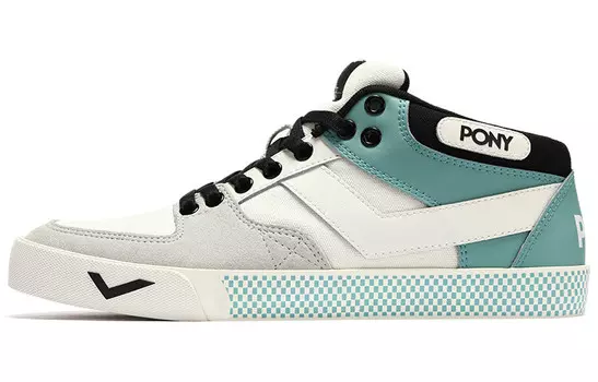 Кроссовки для скейтбординга Atop, унисекс, низкие, белые/серые/зеленые Pony