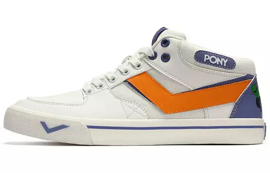 Кроссовки для скейтбординга Atop унисекс с низким верхом, белые/оранжевые Pony