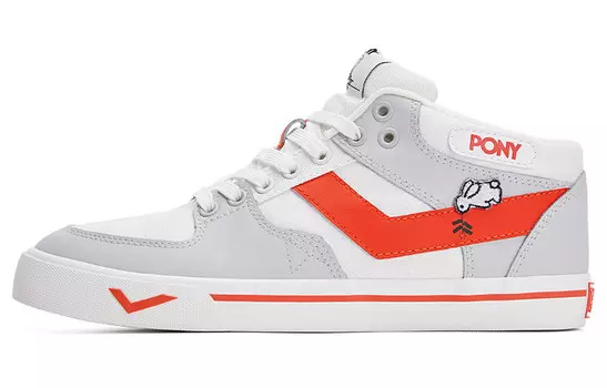 Кроссовки для скейтбординга Atop унисекс с низким верхом, белые/серые Pony