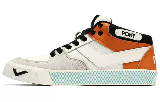 Кроссовки для скейтбординга Atop унисекс с низким верхом белые серые оранжевые Pony