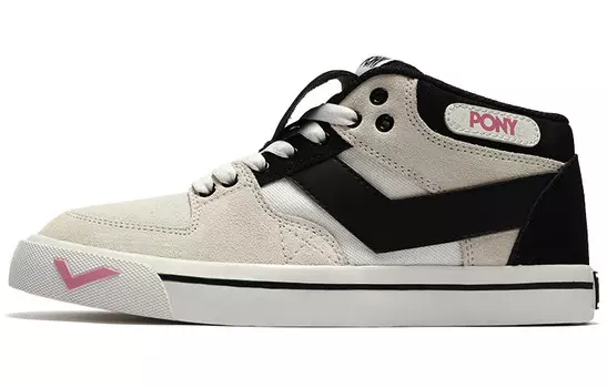 Кроссовки для скейтбординга Atop женские, средней высоты, бежевые/черные Pony