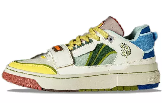 Кроссовки для скейтбординга Badfive мужские низкие Oak Buds белые/желтые/зеленые/синие/красные Lining