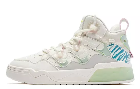 Кроссовки для скейтбординга Baihu 3.0 женские с высоким берцем, зеленый/белый Qiaodan