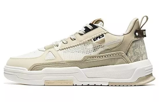 Кроссовки для скейтбординга Battery Panda мужские с низким верхом из микрокристаллического белого/теплого льна Erke