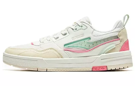 Кроссовки для скейтбординга Chao Yang женские с низким верхом, микрокристаллические, белый/взрывоопасный порошок Erke