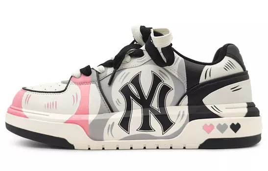 Кроссовки для скейтбординга Chunky Liner, унисекс, низкие, черные/серые/бежевые Mlb