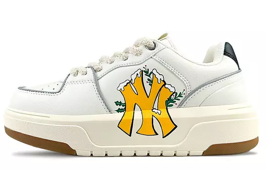 Кроссовки для скейтбординга Chunky Liner унисекс с низким верхом, желтые Mlb