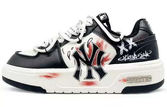 Кроссовки для скейтбординга Chunky Liner унисекс с низким верхом, черные/белые/красные Mlb