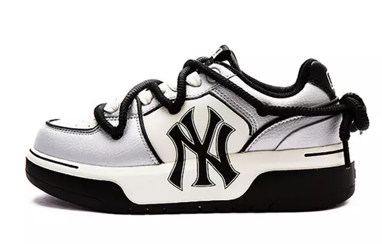 Кроссовки для скейтбординга Chunky Liner унисекс с низким верхом, черные/белые/серебристые Mlb
