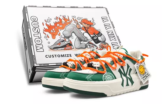 Кроссовки для скейтбординга Chunky Liner унисекс с низким верхом белого цвета Mlb