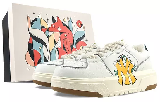 Кроссовки для скейтбординга Chunky Liner унисекс с низким верхом, желтые Mlb