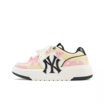 Кроссовки для скейтбординга Chunky Liner унисекс с низким верхом, белые/розовые Mlb