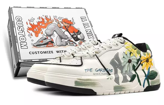 Кроссовки для скейтбординга Chunky Liner унисекс с низким верхом серо-желтые Mlb