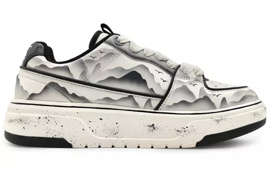 Кроссовки для скейтбординга Chunky Liner унисекс с низким верхом бежевый/черный/серый Mlb