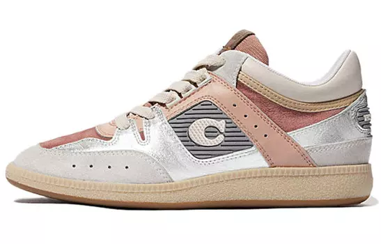 Кроссовки для скейтбординга CitySole женские с низким верхом, белые/розовые/серебристые Coach