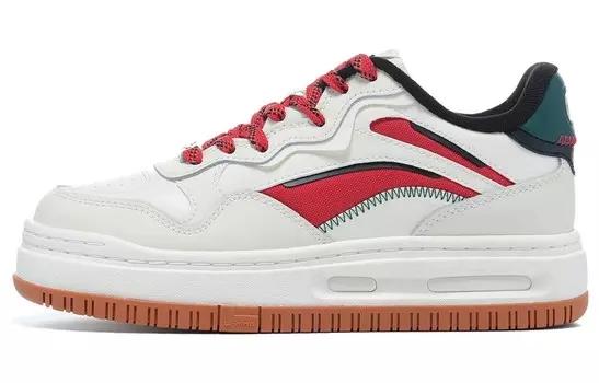 Кроссовки для скейтбординга Future C1 женские с низким верхом, белые/красные/зеленые Lining