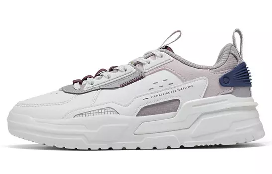 Кроссовки для скейтбординга Hacker Series женские с низким верхом, парусно-белые/спокойно-серые Xtep