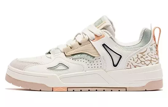 Кроссовки для скейтбординга Inheritance 2.0 женские с низким верхом цвета слоновой кости с мерцающим оранжевым оттенком Qiaodan