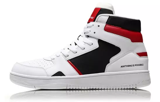 Кроссовки для скейтбординга Knight мужские высокие красные/белые/черные Lining