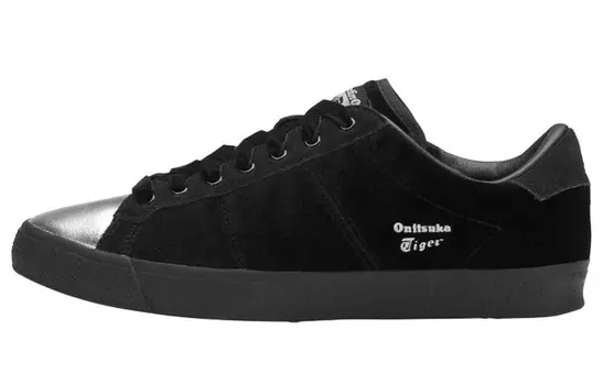 Кроссовки для скейтбординга LawnShip женские, низкие, черные/серебристые Onitsuka Tiger