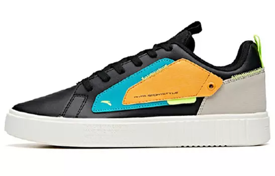 Кроссовки для скейтбординга Life Collection мужские с низким верхом, черные/зеленые/цвет слоновой кости Anta
