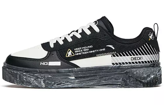 Кроссовки ANTA Life Collection Skateboard Shoes Women's Low-Top Black Ivory White
