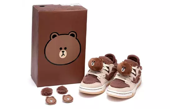 Кроссовки для скейтбординга Line Friends X Wave женские, низкие, коричневые Lining