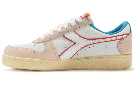 Кроссовки для скейтбординга Magic Basket женские, низкие, белые/розовые Diadora