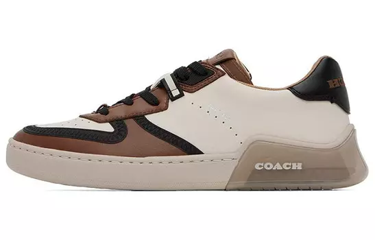 Кроссовки для скейтбординга мужские низкие бежевые/коричневые Coach