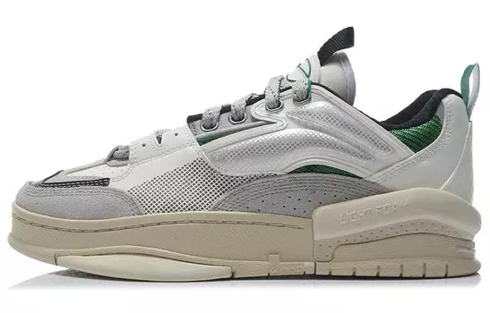 Кроссовки для скейтбординга мужские с низким верхом, цвет: белоснежный/микрокристаллический серый Lining