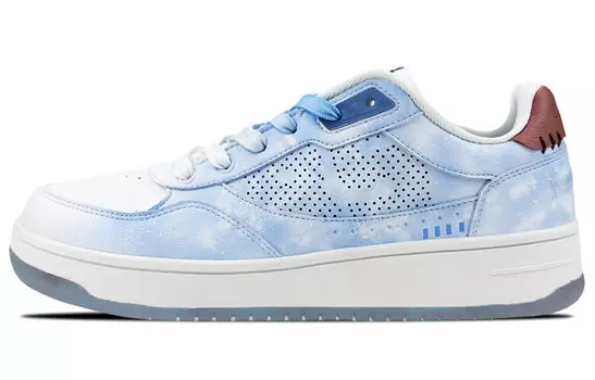 Кроссовки для скейтбординга мужские с низким верхом белые/королевские синие/зеленые папоротники Lining