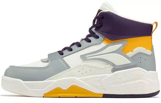 Кроссовки для скейтбординга мужские с высоким берцем, белые/холодный дымчатый серый 361°