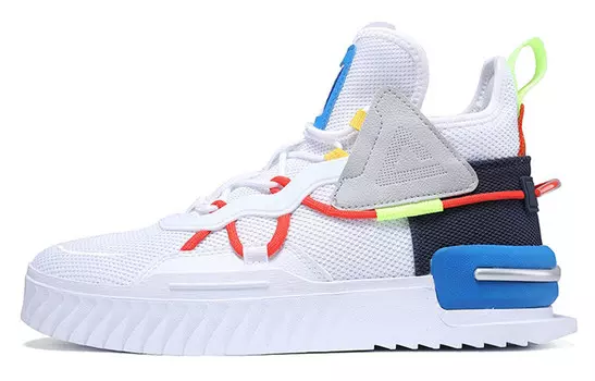 Кроссовки для скейтбординга мужские высокие белые/королевские синие/зеленые папоротники Peak