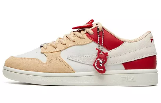 Кроссовки для скейтбординга Pizza Skateboarding Shoes Women's Low-top Lily White/beige Fila Fusion