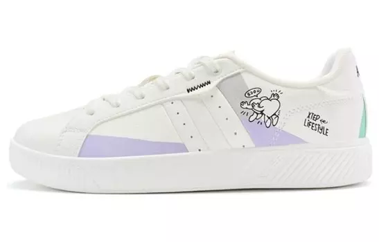 Кроссовки для скейтбординга Red Flame 3.0 женские с низким верхом, белые/серые/фиолетовые Xtep