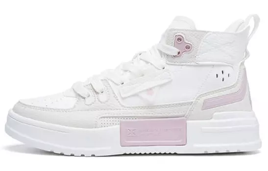 Кроссовки для скейтбординга Reverse War 3.0 женские с высоким верхом бежево-розовые Xtep