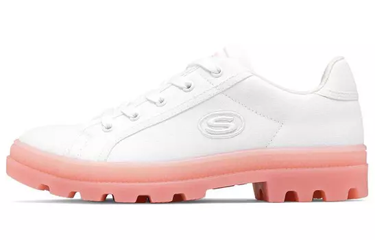 Кроссовки для скейтбординга Roadies женские, низкие, белые/пудровые Skechers