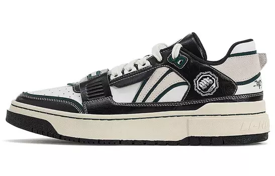 Кроссовки для скейтбординга Rookie женские с низким верхом, черные/кремовые Lining