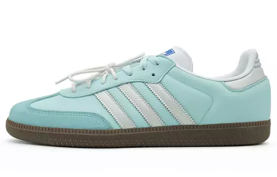 Кроссовки для скейтбординга SAMBA OG унисекс с низким верхом, белый/зеленый/серый Adidas Originals