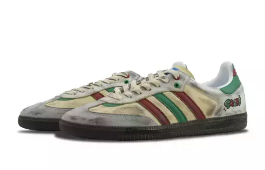 Кроссовки для скейтбординга SAMBA OG унисекс с низким верхом бежево-серый Adidas Originals