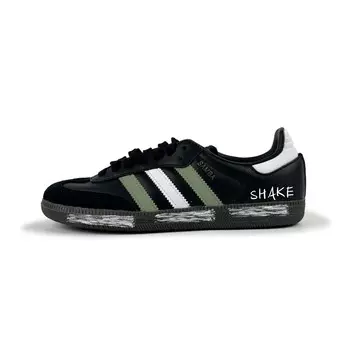 Кроссовки для скейтбординга Samba Unisex Low-Top Black/White/Green Adidas Originals