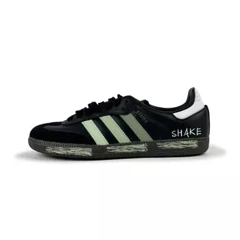 Кроссовки для скейтбординга Samba Unisex Low-Top Black/White/Green Adidas Originals