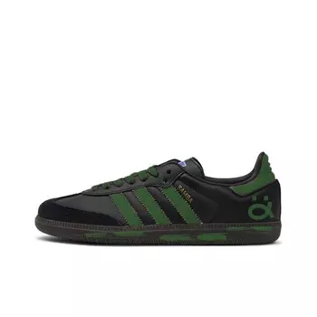 Кроссовки для скейтбординга Samba Unisex Low-Top Black/Green Adidas Originals